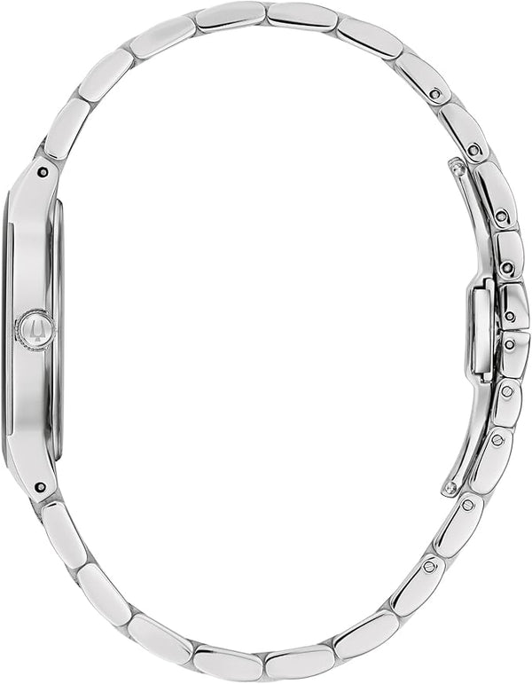 Women Ladies' Modern Stainless Steel 3-Hand Quartz Watch, Black Dial Style
