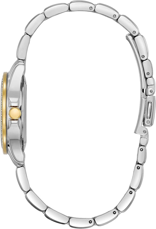 Citizen Women's Eco-Drive Dress Classic Crystal Watch in Two-tone Stainless Steel, Silver Dial, 28mm