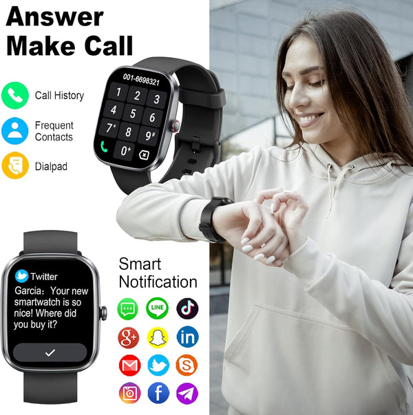 Smart Watch(Answer/Make Call), 1.91" Smartwatch for Men Women,