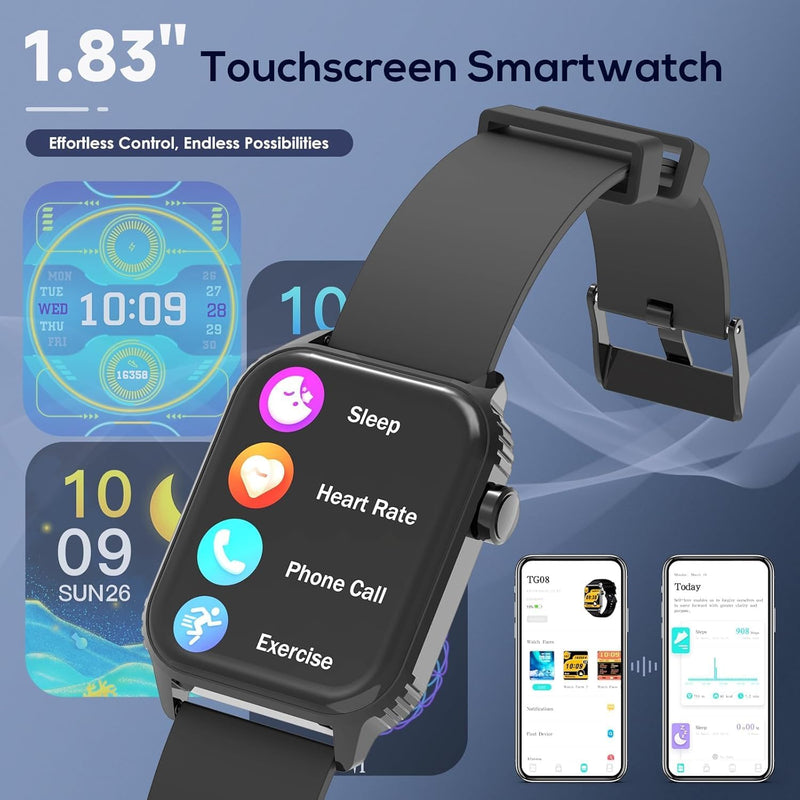 TRAUSI Smart Watches for Women Men, 1.83" HD Smartwatch with 120 Sports