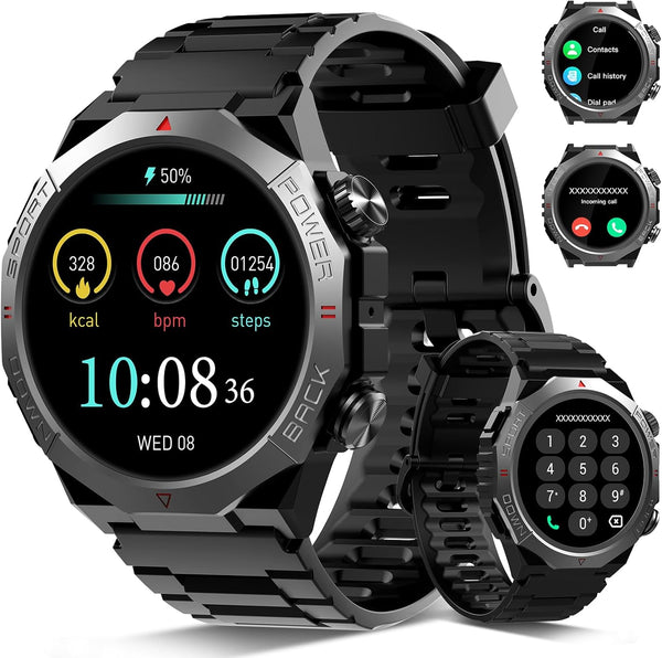 Military Smart Watches for Men (Answer/Make Calls), 1.39" HD Fitness Watches