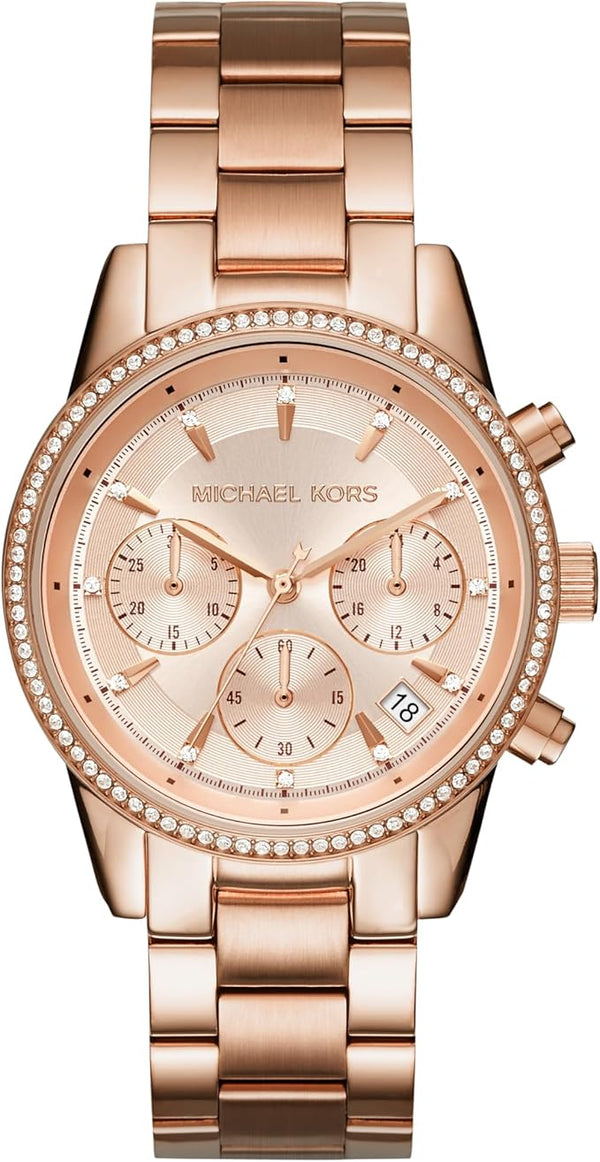 Michael Kors Bryant Chronograph Women's Watch, Stainless Steel and Pavé Crystal Watch for Women