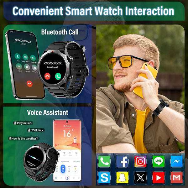 Military Smart Watches for Men (Answer/Make Calls), 1.39" HD Fitness Watches